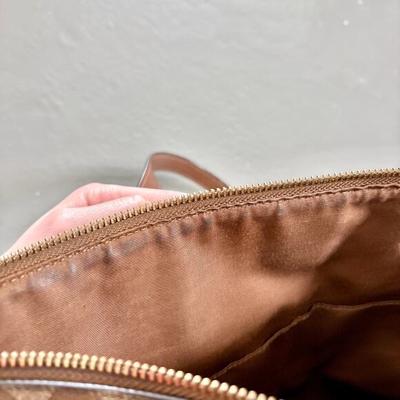 Coach Signature Canvas Zip Top Tote Bag F29208 Tan Gold Hardware - Preowned - Picture 11 of 16